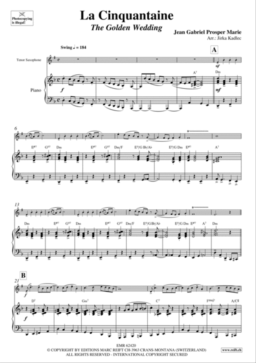 La Cinquantaine Tenor Saxophone scores gallery preview page 4