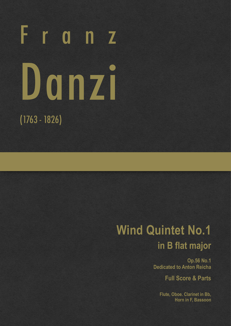 Danzi - Wind Quintet No.1 in B flat major, Op.56 No.1 Woodwind Quintet scores gallery preview page 1
