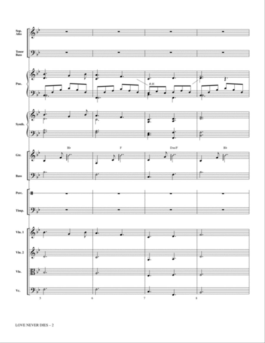 Love Never Dies - Full Score Choir scores gallery preview page 2