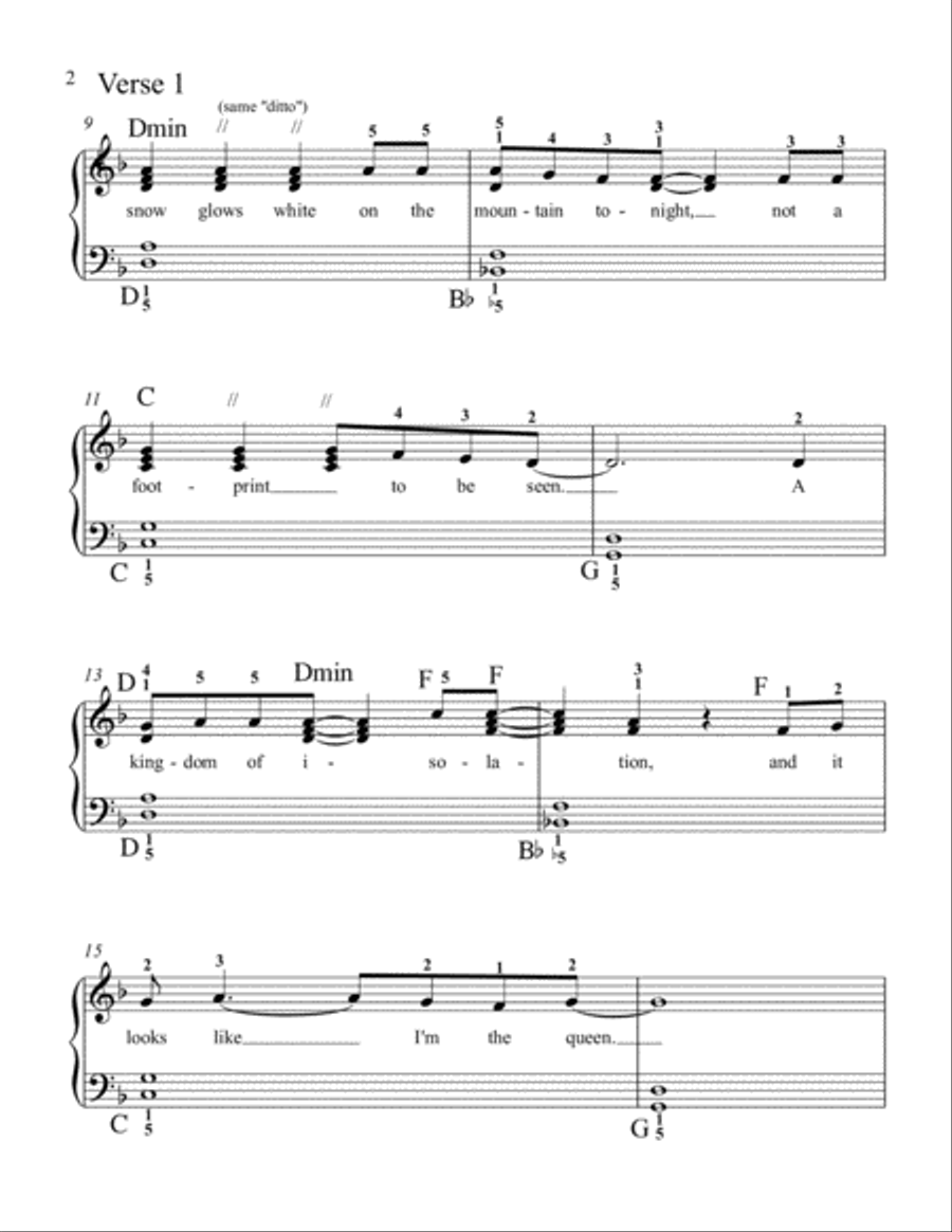 Let It Go (from Frozen) Easy Piano scores gallery preview page 2