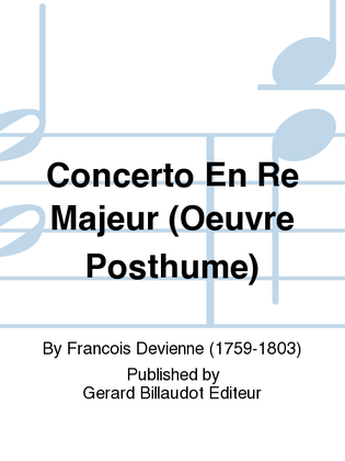 Book cover for Concerto En Re Majeur (Oeuvre Posthume)
