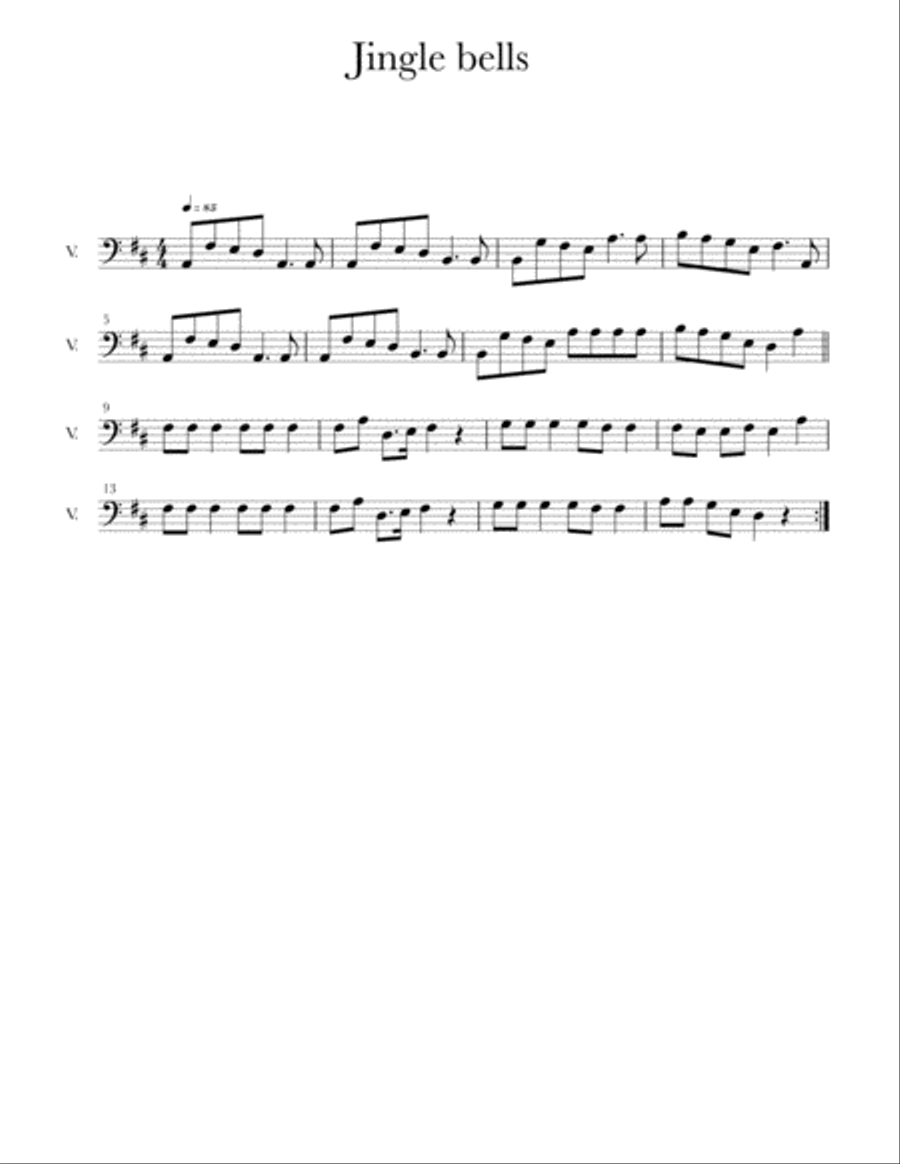 Jingle bells for cello and piano (easy) Piano scores gallery preview page 1