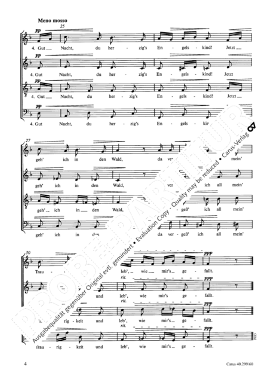 Wie kommt's, dass du so traurig bist? 4-Part scores gallery preview page 5