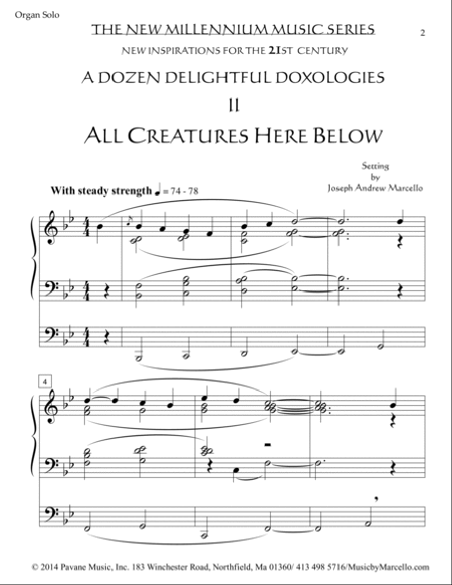 Delightful Doxology II - All Creatures Here Below - Organ (Bb) Organ Solo scores gallery preview page 2