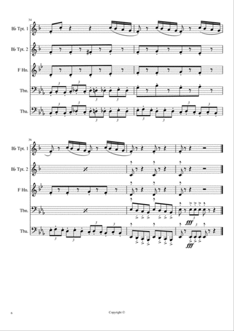 March from Symphony no. 6 Pathétique, Op. 74 - PI Tchaikovsky Brass Ensemble scores gallery preview page 6