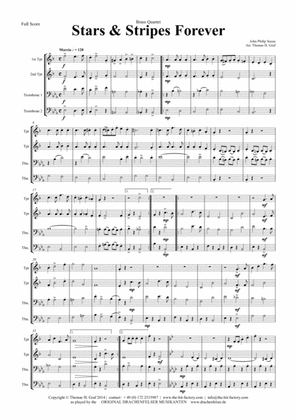 Book cover for Stars and Stripes forever - Sousa - Brass Quartet H - Arrangement: Thomas H. Graf