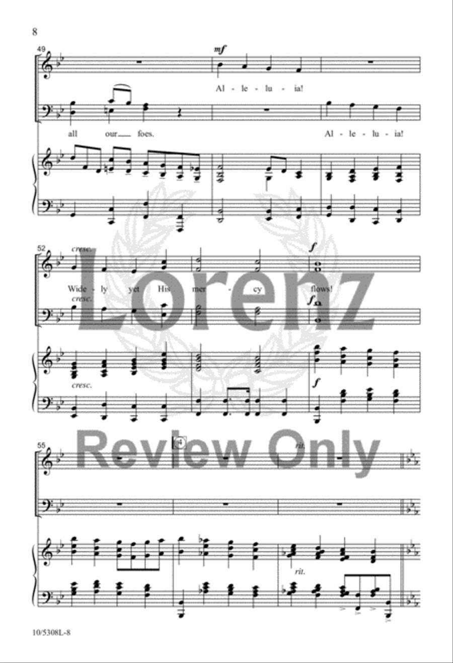 Praise, My Soul, the King of Heaven 4-Part scores gallery preview page 6