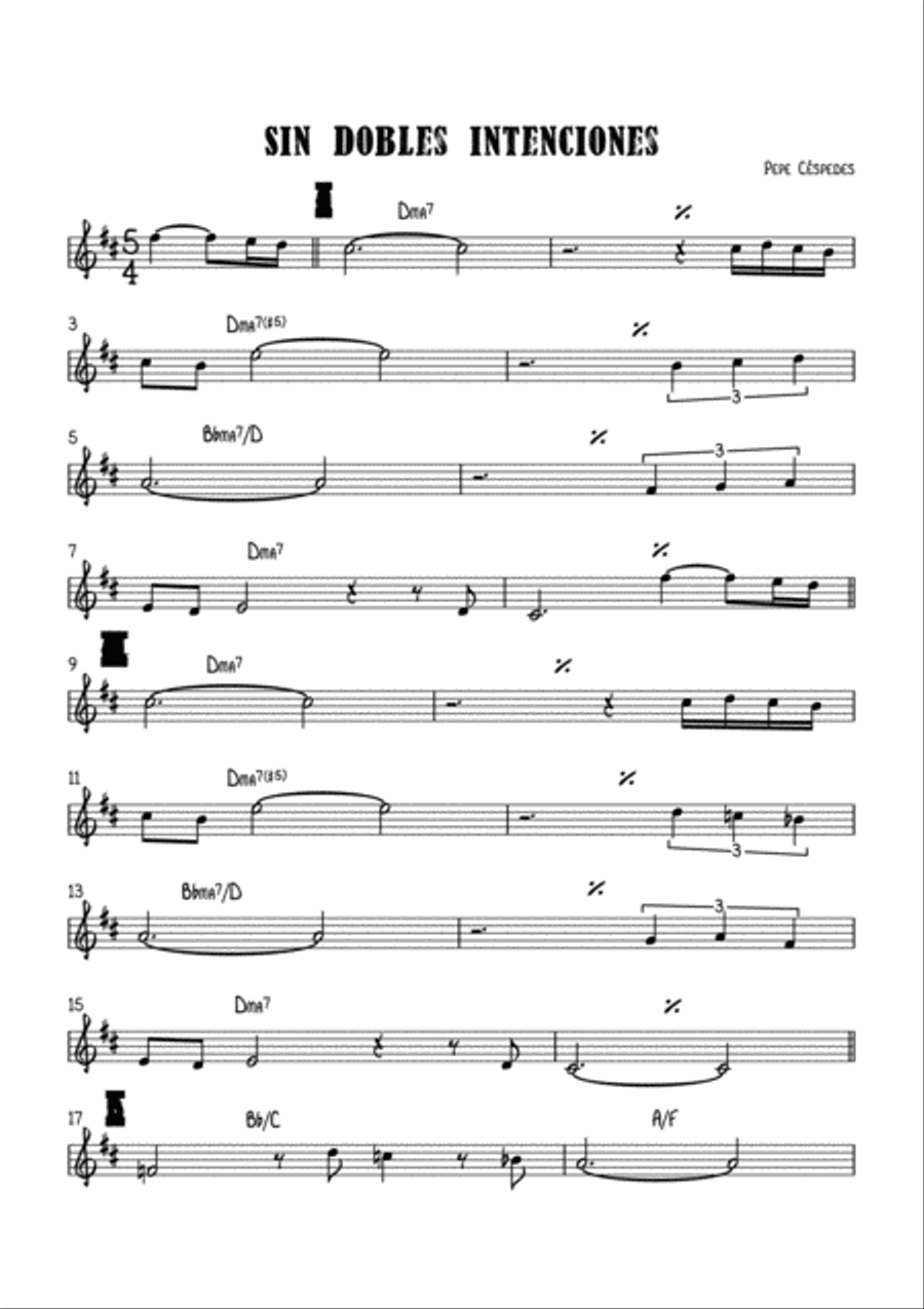 Sin dobles intenciones Jazz Ensemble scores gallery preview page 2