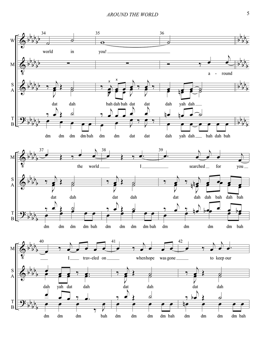 Around The World Around The World 4-Part scores gallery preview page 6