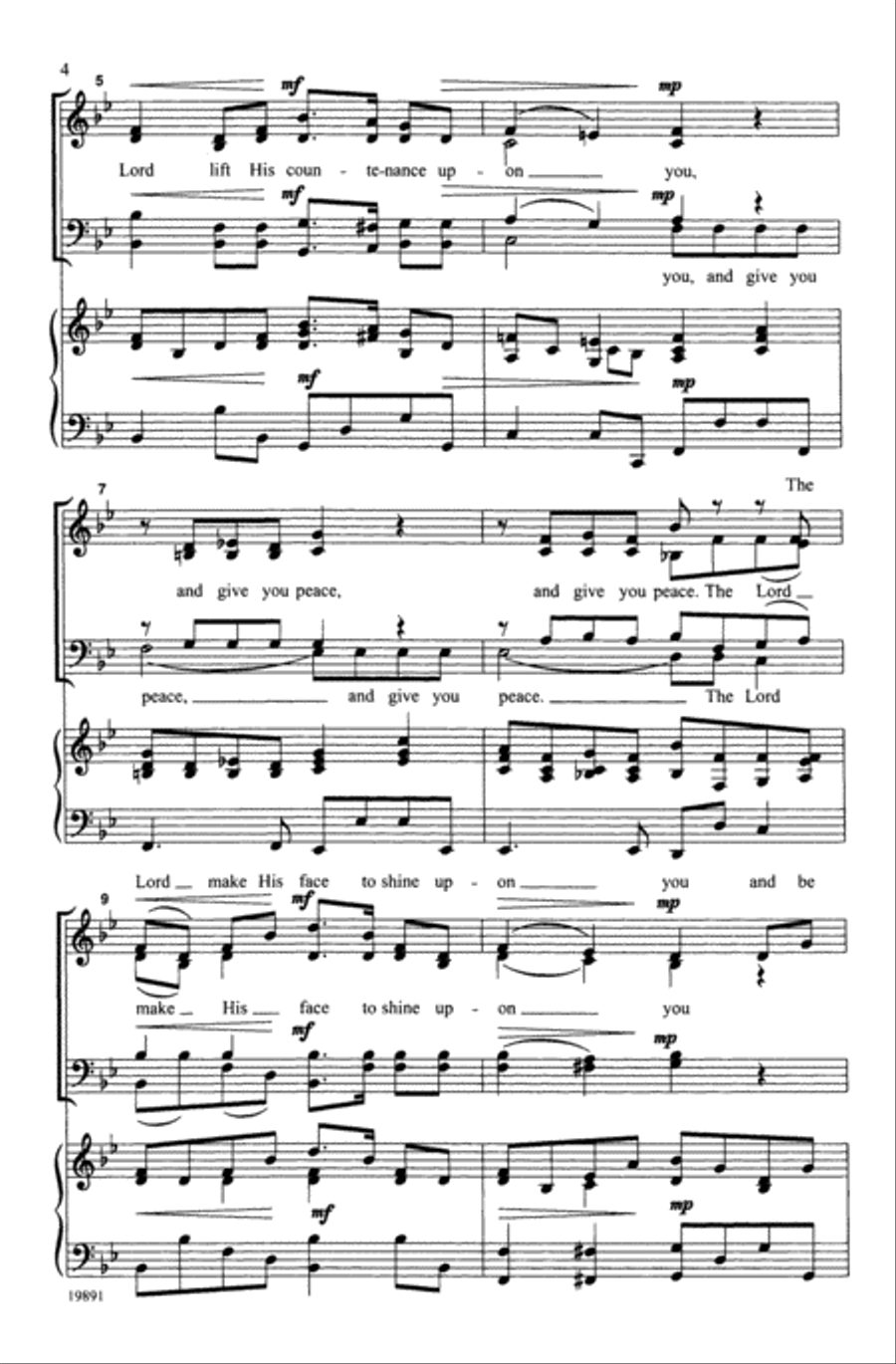 The Lord Bless You and Keep You 4-Part scores gallery preview page 4