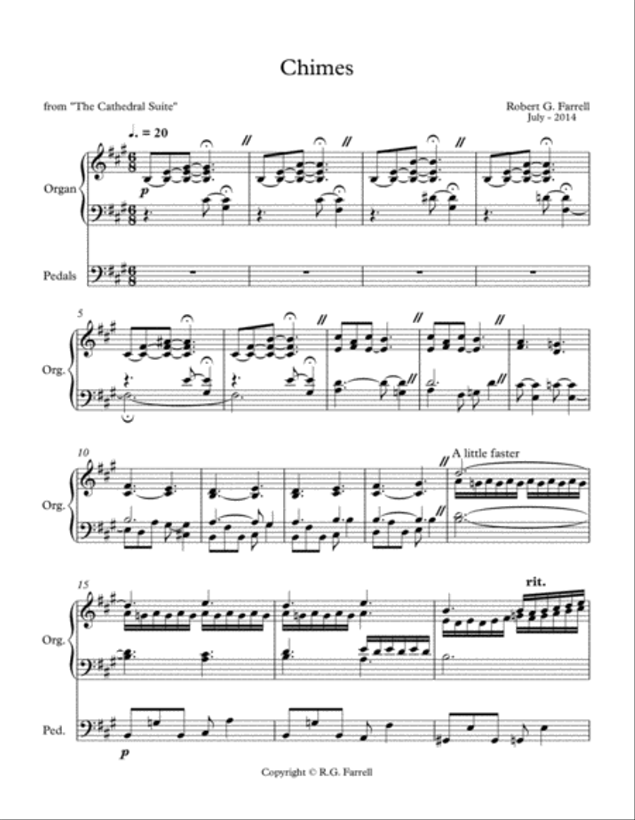 Chimes Organ Solo scores gallery preview page 1