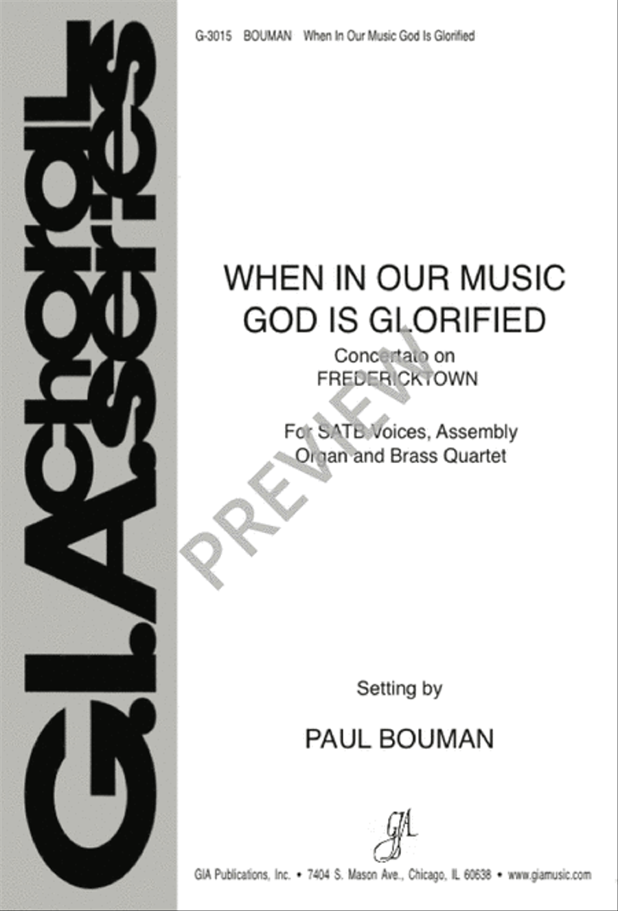 When, in Our Music, God Is Glorified 4-Part scores gallery preview page 1