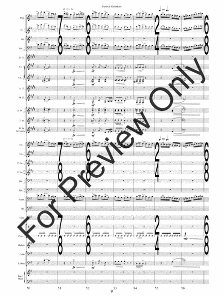 Festival Variations (Score) Concert Band scores gallery preview page 12