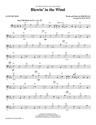 Blowin' in the Wind (arr. Mac Huff) - Acoustic Bass