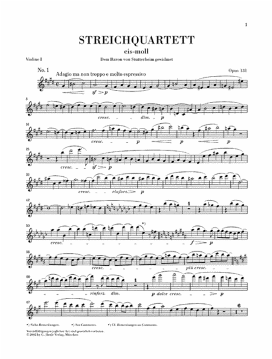 String Quartet C Sharp minor Op. 131 String Quartet scores gallery preview page 2