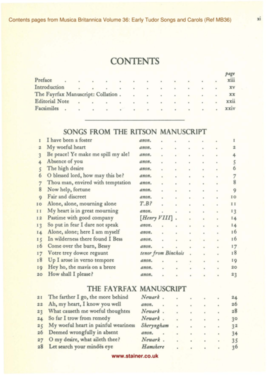 Early Tudor Songs & Carols Score scores gallery preview page 2
