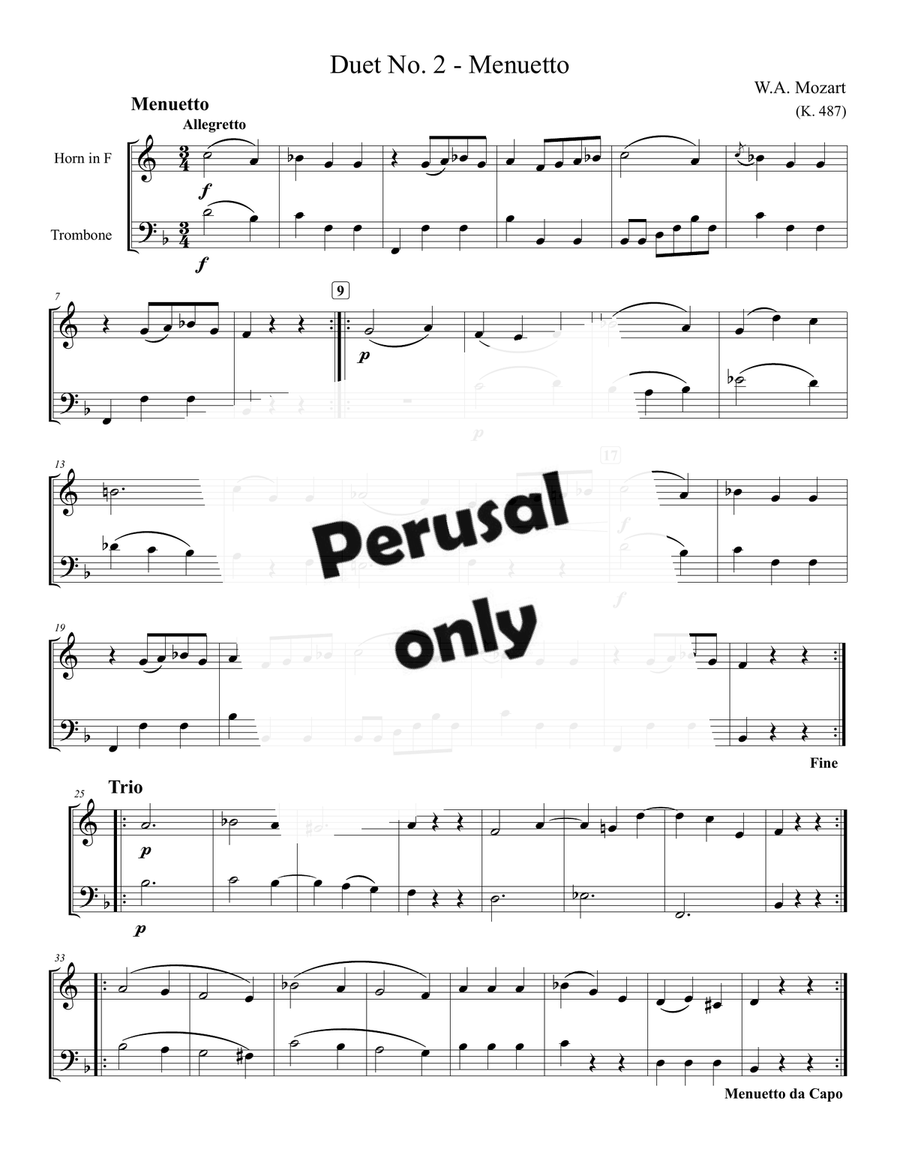 EIGHT DUETS FOR HORN AND TROMBONE Brass Duet scores gallery preview page 5
