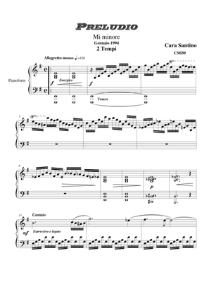 Prelude in E minor for piano in 2 movements