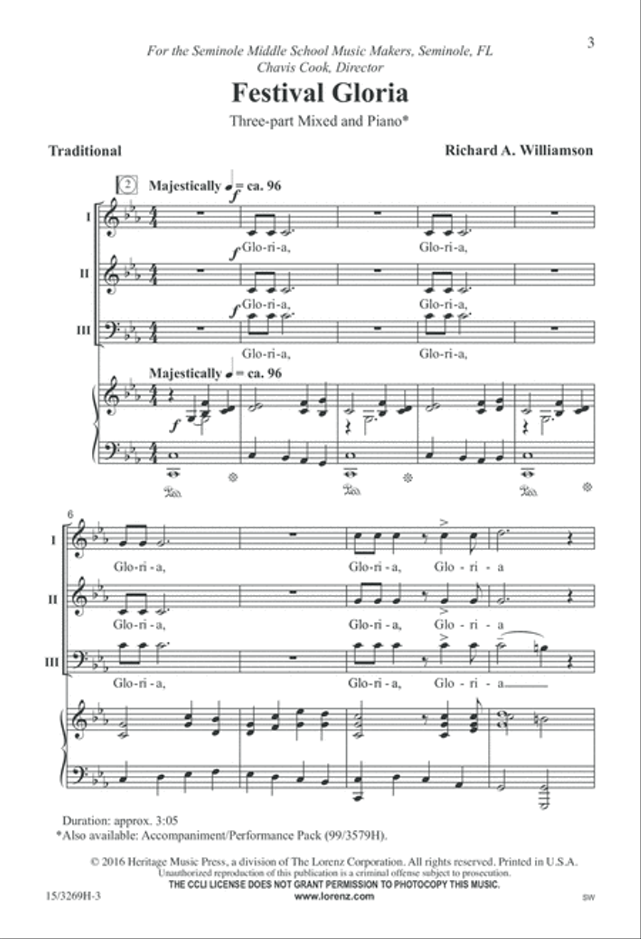 Festival Gloria 3-Part scores gallery preview page 3