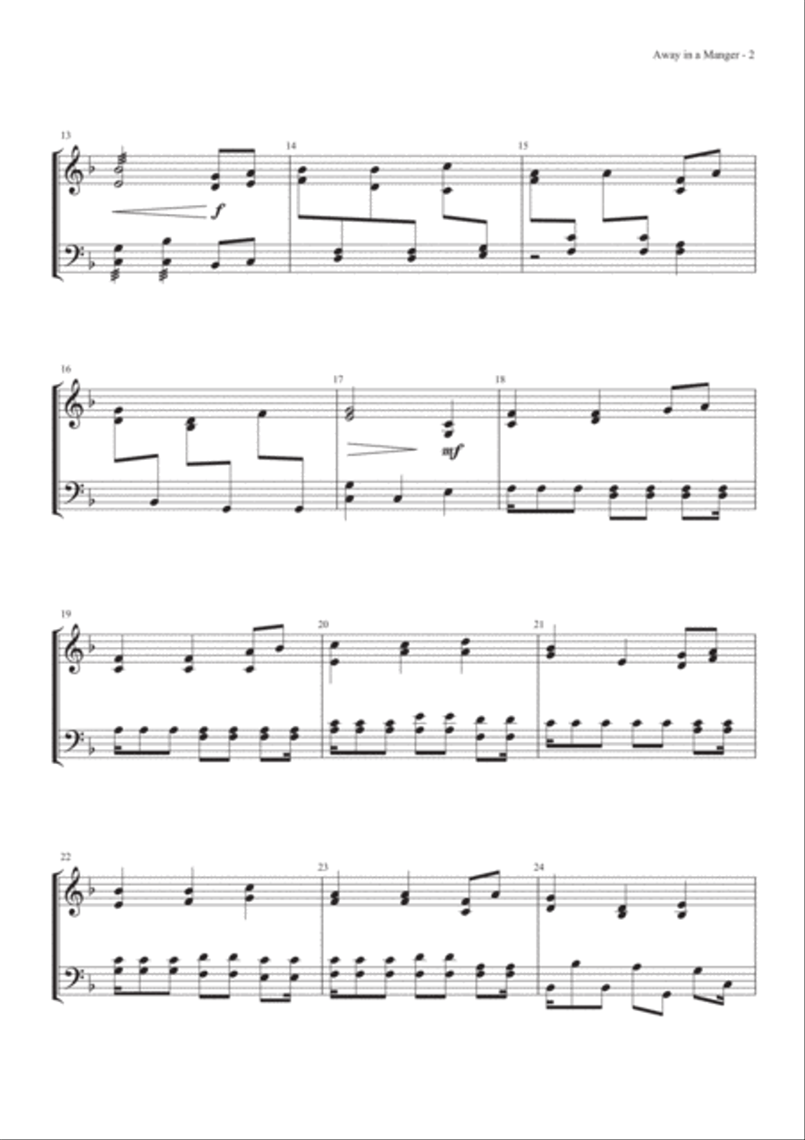 Away in a Manger Marimba scores gallery preview page 3