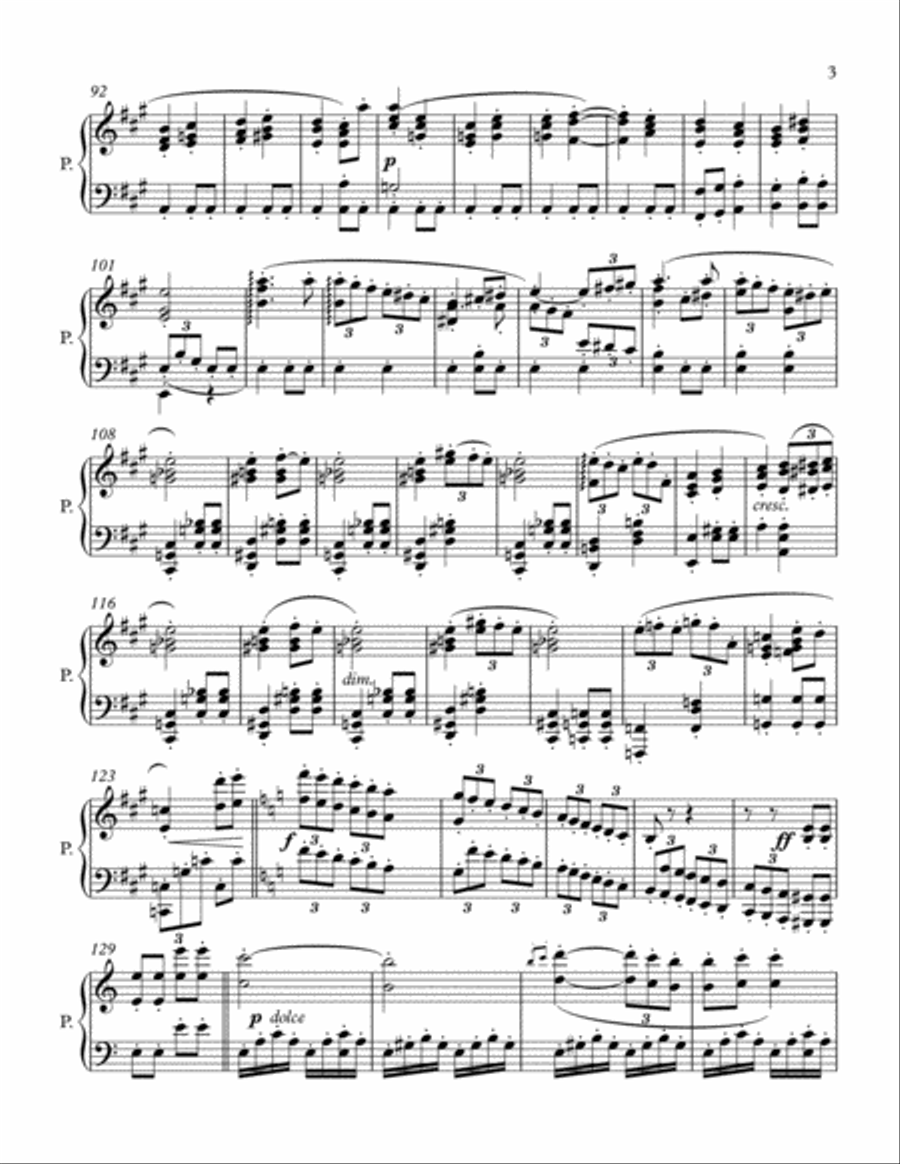 Symphony no.7 in A Major excerpt . Piano Solo scores gallery preview page 3