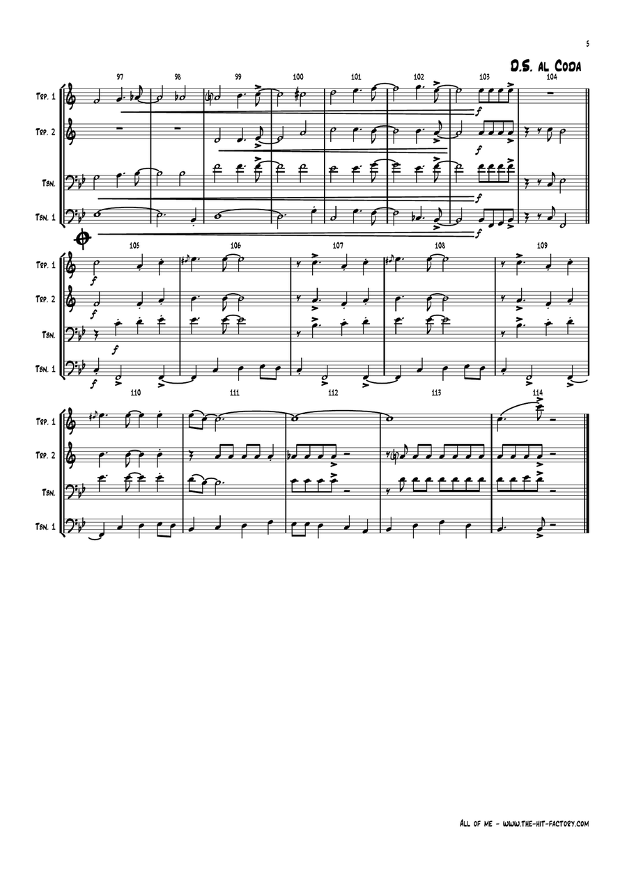 All Of Me Brass Ensemble scores gallery preview page 5