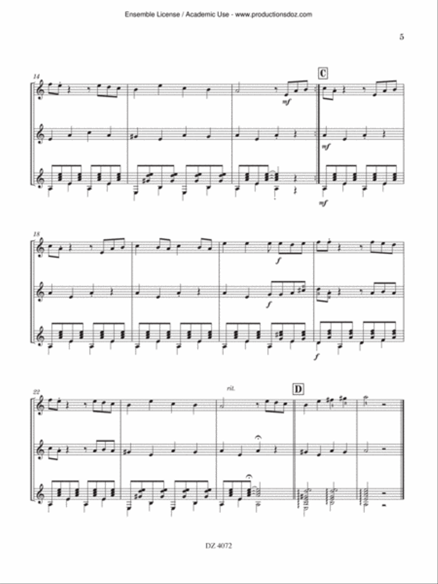 Voyage pour trois guitares, vol. 2 Guitar Ensemble scores gallery preview page 5