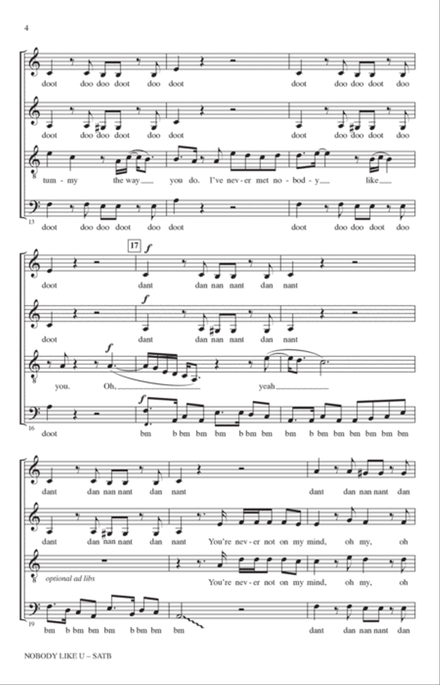 Nobody Like U (from Turning Red) (arr. Deke Sharon) 4-Part scores gallery preview page 3