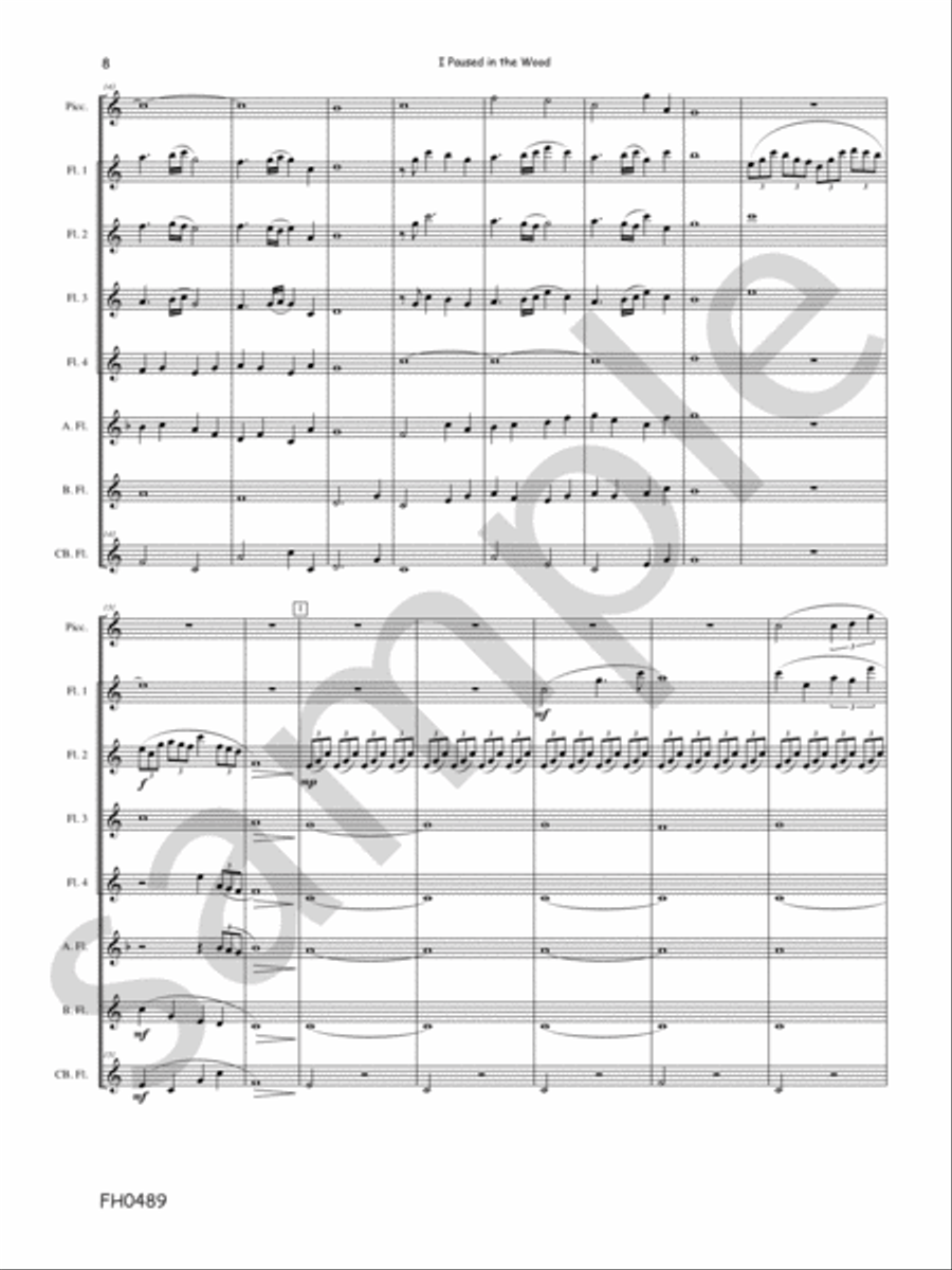 I Paused In The Wood I Paused In The Wood Flute Quartet scores gallery preview page 8