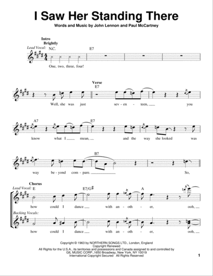 I Saw Her Standing There I Saw Her Standing There Voice scores gallery preview page 1