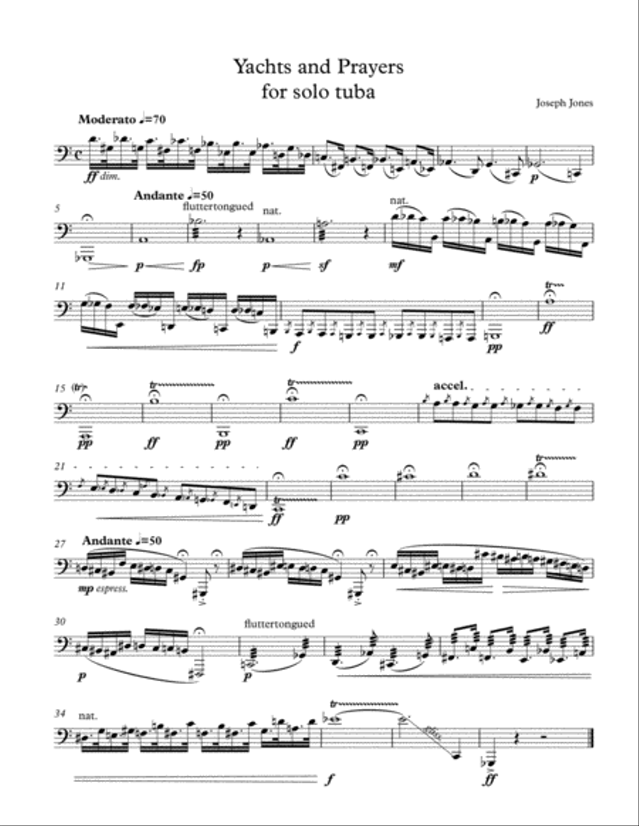 Yachts and Prayers Tuba scores gallery preview page 1