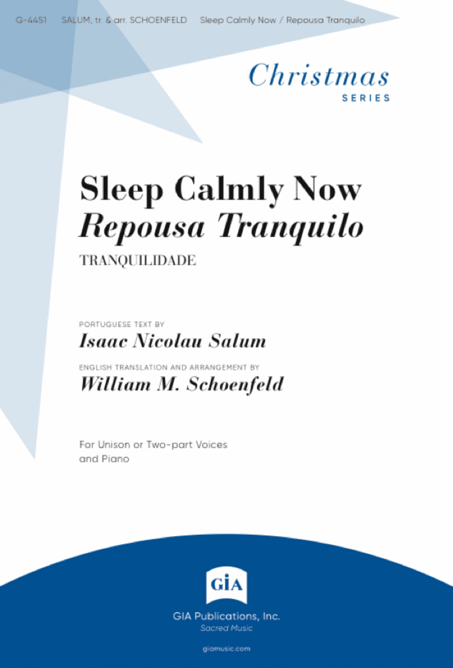 Sleep Calmly Now Sleep Calmly Now Unison Choir scores gallery preview page 1
