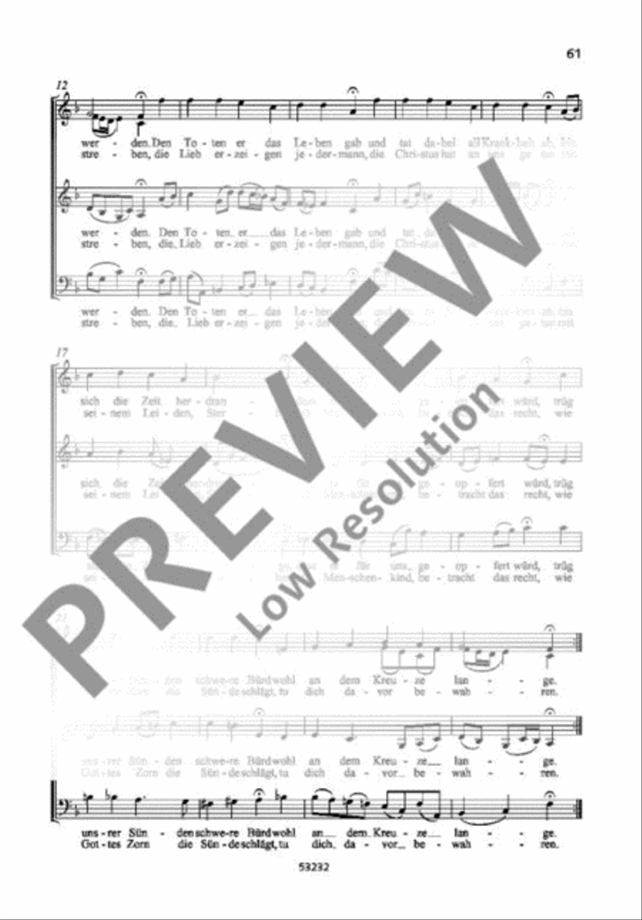 O Mensch, bewein dein Sünde groß A Cappella scores gallery preview page 3
