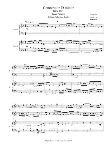 Concerto in D minor BWV 1043 for Piano Duet - Complete image number null