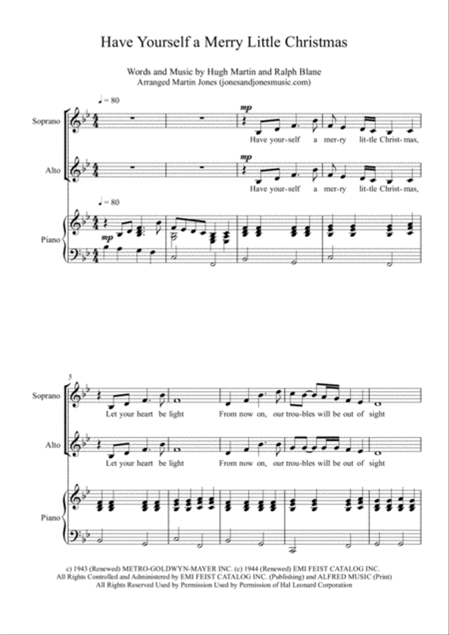 Have Yourself A Merry Little Christmas from MEET ME IN ST. LOUIS SSA scores gallery preview page 2