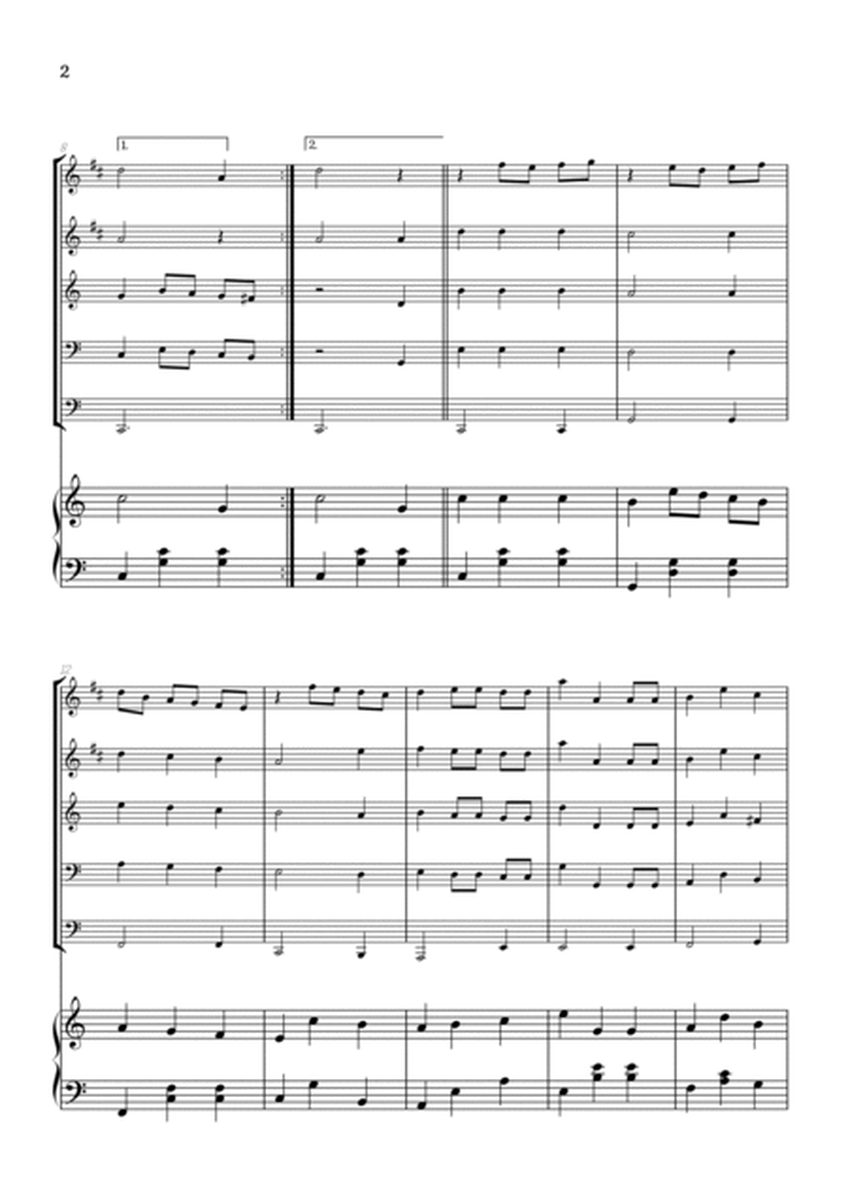 We Wish You a Merry Christmas for Brass Quintet & Piano• easy Christmas sheet music image number null