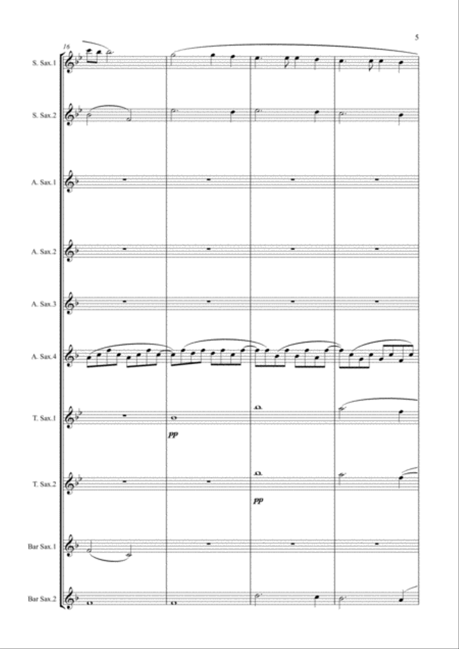 Panis Angelicus arr. saxophone ensemble Woodwind Ensemble scores gallery preview page 5