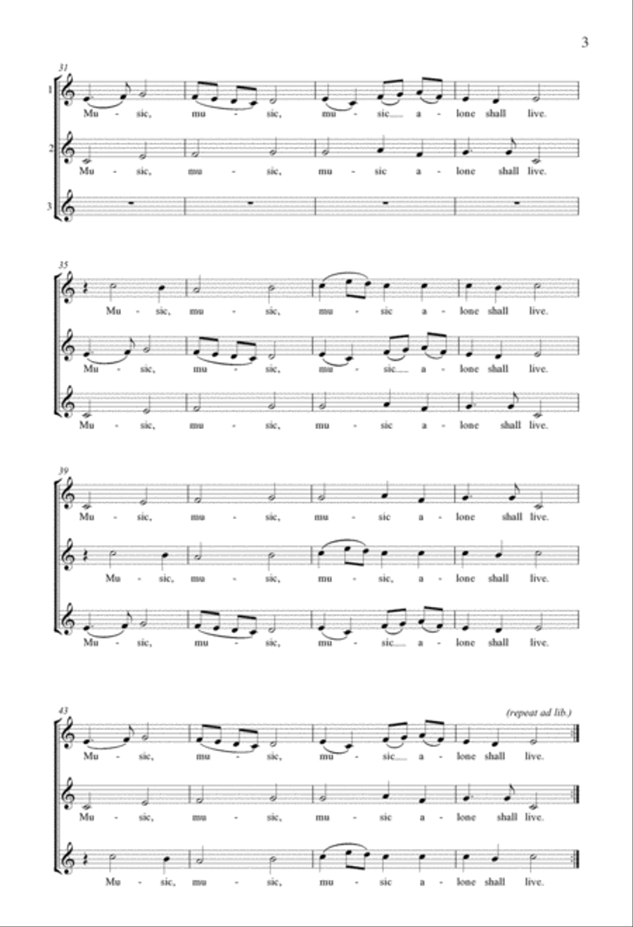 Music Alone Shall Live Music Alone Shall Live Unison Choir scores gallery preview page 2