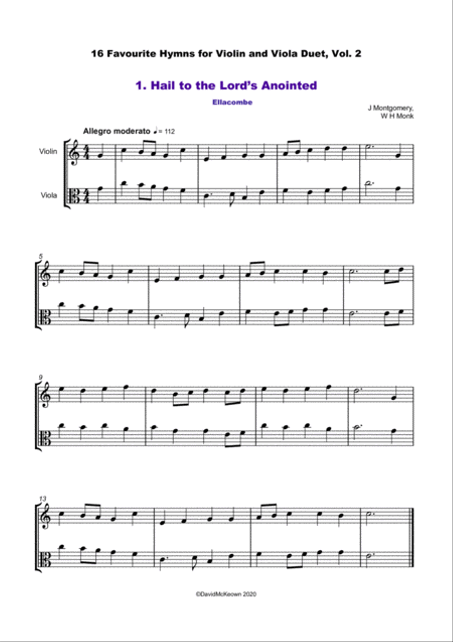 16 Favourite Hymns Vol.2 for Violin and Viola Duet String Duet scores gallery preview page 2
