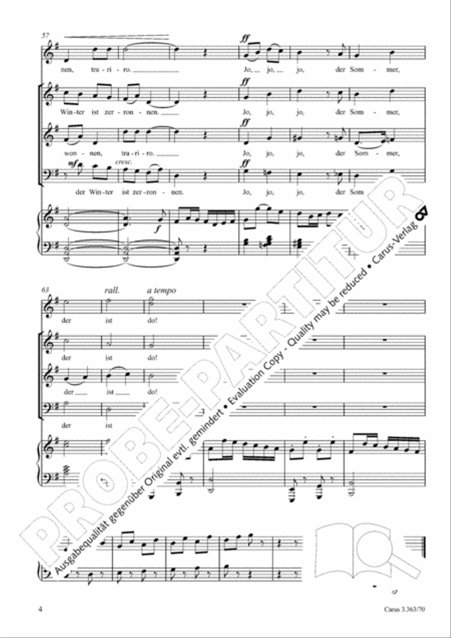 Trariro, der Sommer, der ist do Choir scores gallery preview page 5