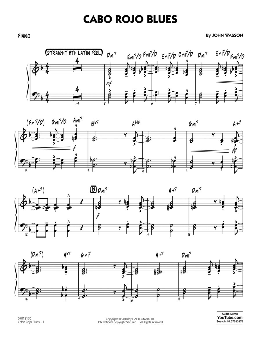 Cabo Rojo Blues - Piano Piano scores gallery preview page 1