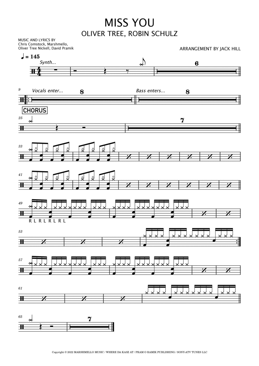 Miss You Drum Set scores gallery preview page 1