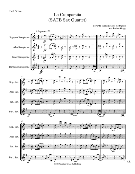 La Cumparsita (SATB Sax Quartet) image number null