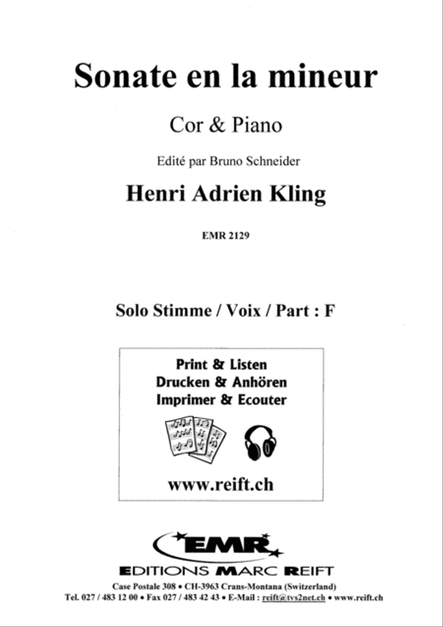 Sonate en la mineur Horn scores gallery preview page 2