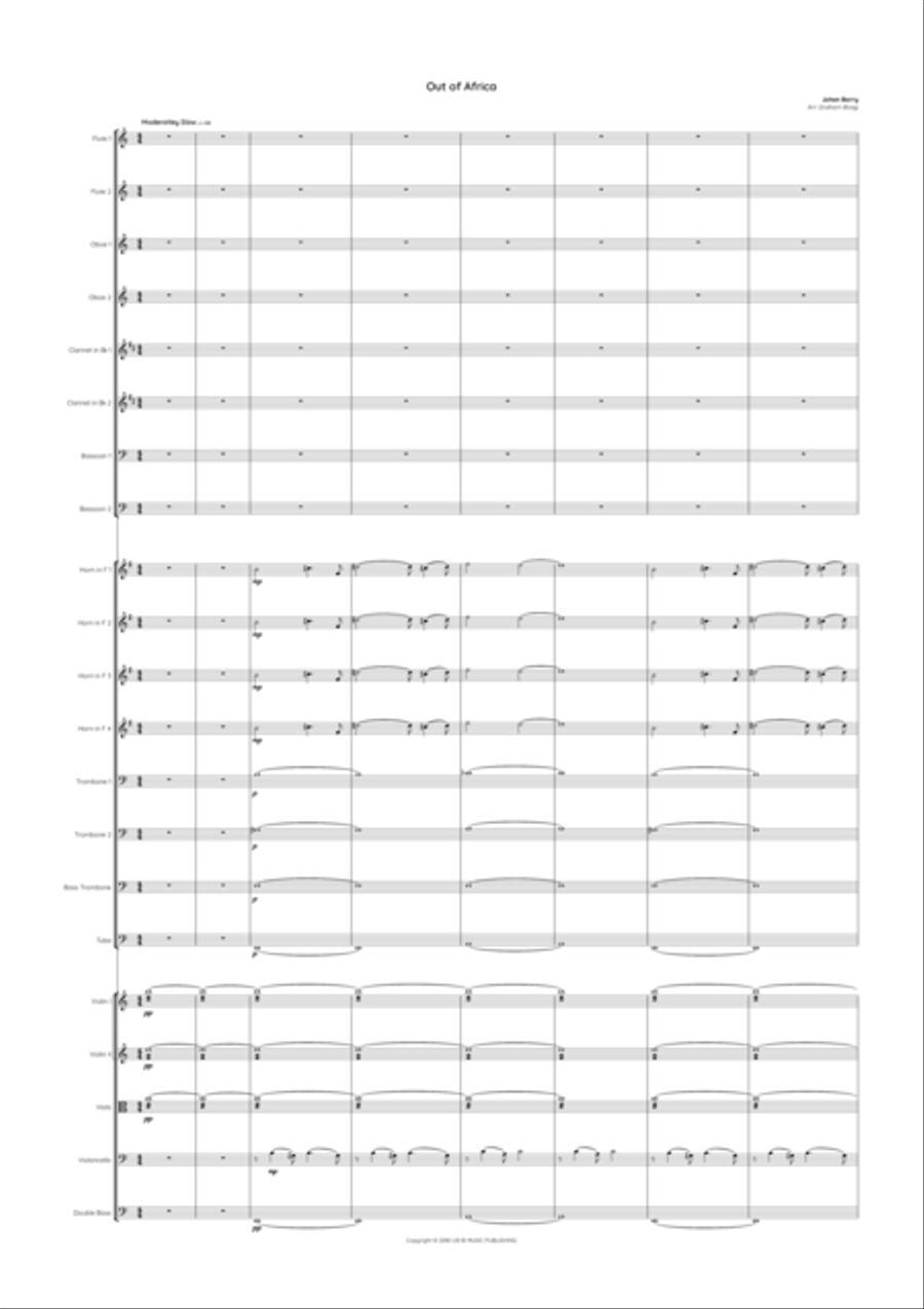 Main Title - Out Of Africa Full Orchestra scores gallery preview page 3