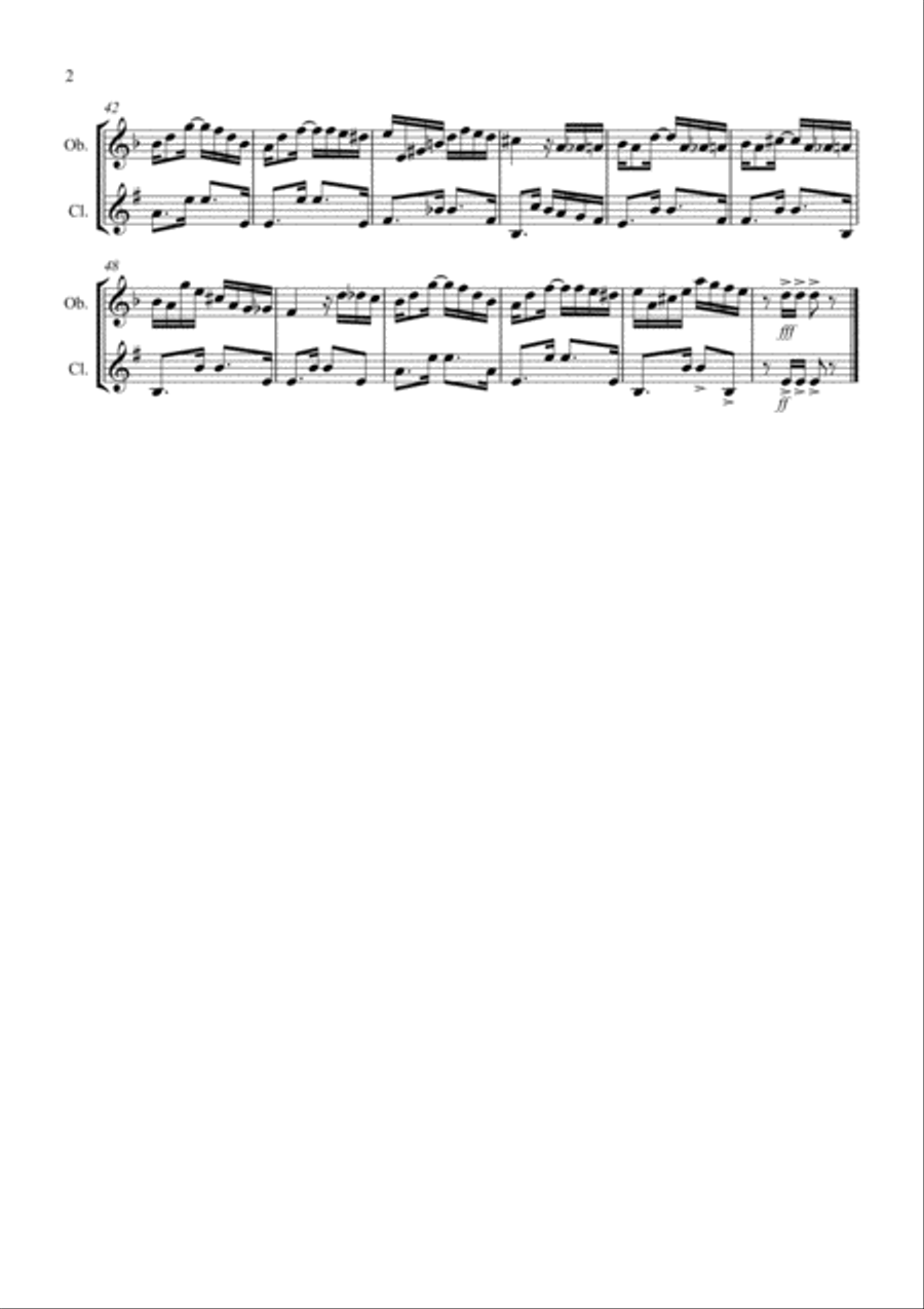 Tico Tico for Oboe and Clarinet Duet Woodwind Duet scores gallery preview page 2