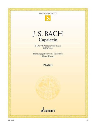 Book cover for Capriccio in B-flat Major, "The Departure," BWV 992