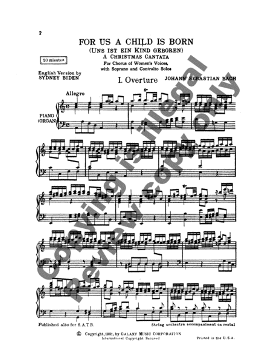 For Us a Child is Born (Choral Score) SSA scores gallery preview page 8