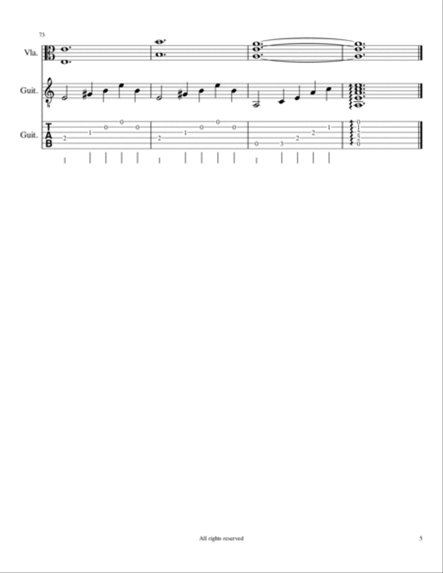 Nocturne #25 arrangement for Viola and Guitar String Duet scores gallery preview page 6