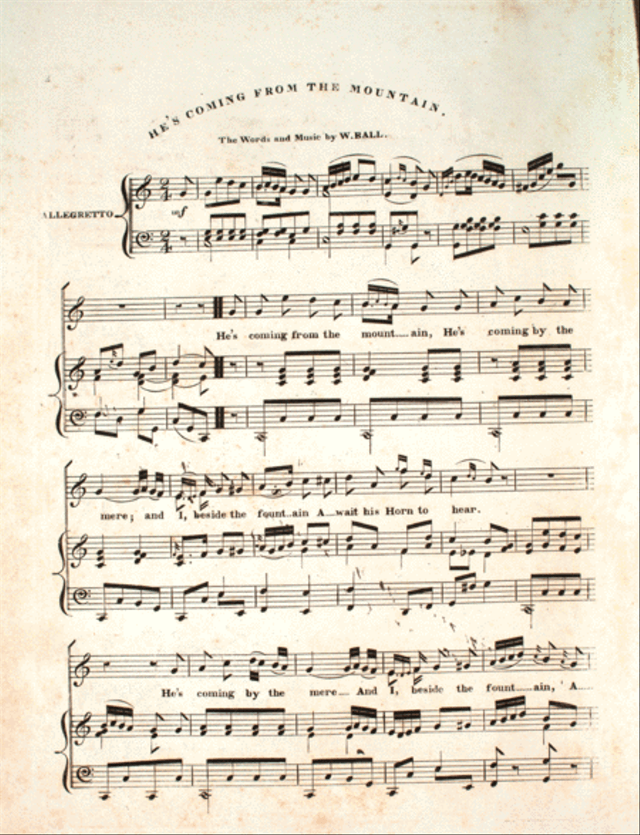 He's Coming From the Mountain, or, The Merry Horn. Song Horn scores gallery preview page 2